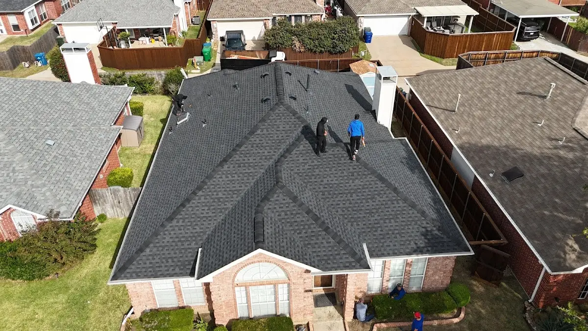 Slate & Tile Roof Repair work in progress on a Oklahoma City property